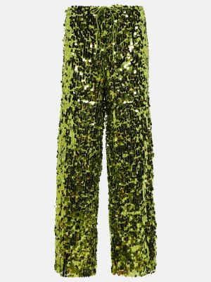 Pantalones con lentejuelas Oséree verde