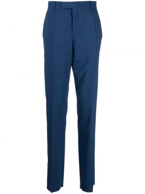 Μάλλινο παντελόνι με ίσιο πόδι Paul Smith μπλε