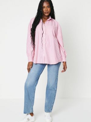 Рубашка на пуговицах в полоску Dorothy Perkins розовая