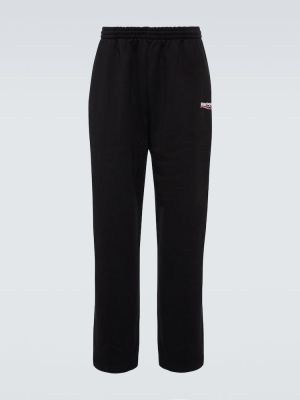 Pantalones de chándal de algodón Balenciaga negro