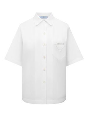 Хлопковая рубашка Prada белая