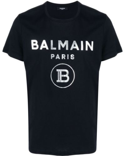 Camiseta con estampado Balmain negro