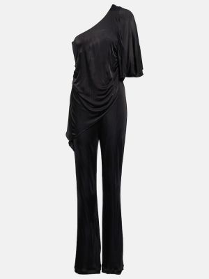 Salopetă din viscoză din jerseu Diane Von Furstenberg - negru