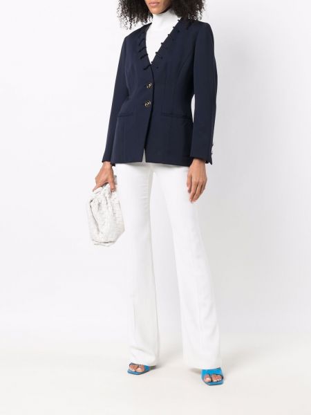 Spitzen schnür blazer mit v-ausschnitt Beatrice Di Borbone Vintage blau