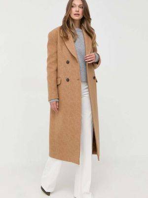 Шерстяное пальто Pinko коричневое