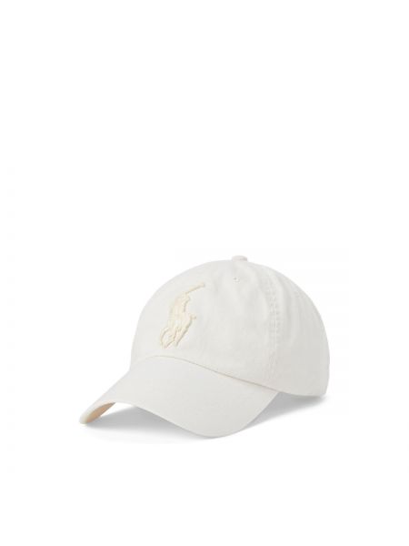 Gorra con bordado de algodón Polo Ralph Lauren beige
