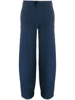 Pantaloni in tessuto jacquard Emporio Armani blu