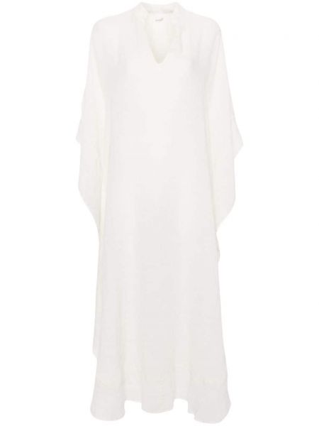 Λινή φόρεμα με λαιμόκοψη v 120% Lino λευκό