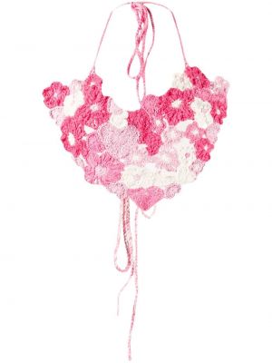 Top s cvetličnim vzorcem z vzorcem srca Marco Rambaldi roza