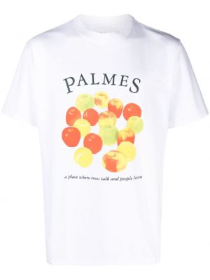 Raštuotas marškinėliai Palmes balta