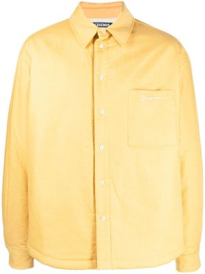 Haftowana kurtka na guziki Jacquemus żółta