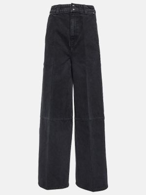 High waist jeans ausgestellt Khaite schwarz