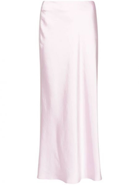 Saténová midi sukňa Claudie Pierlot ružová