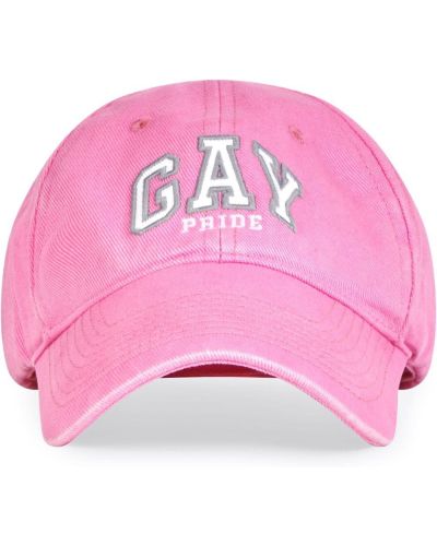 Gorra con bordado Balenciaga rosa
