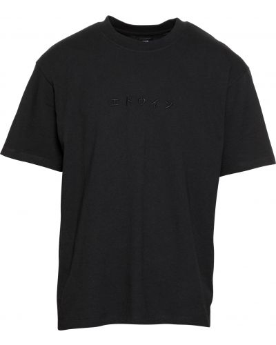 Siuvinėtas marškinėliai Edwin juoda