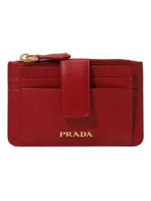Кожаный кошелек Prada красный