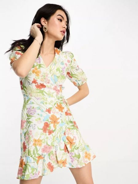 Льняное платье мини в цветочек с принтом & Other Stories