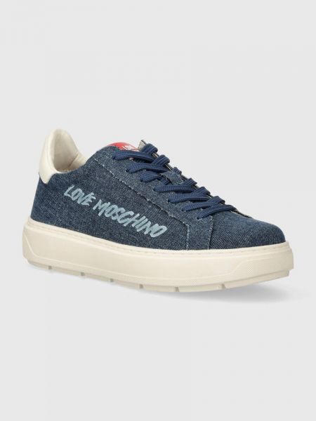 Sneakersy Love Moschino niebieskie