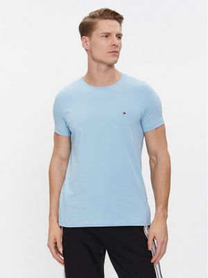 Marškinėliai slim fit Tommy Hilfiger mėlyna