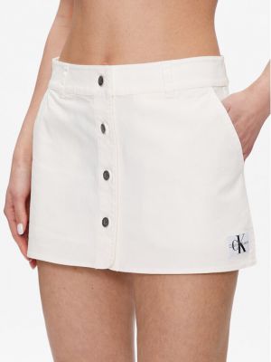 Traper suknja Calvin Klein Jeans bijela