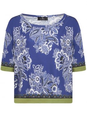 Bluza s cvetličnim vzorcem s potiskom Etro modra