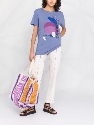 Camiseta con estampado con estampado abstracto Isabel Marant azul