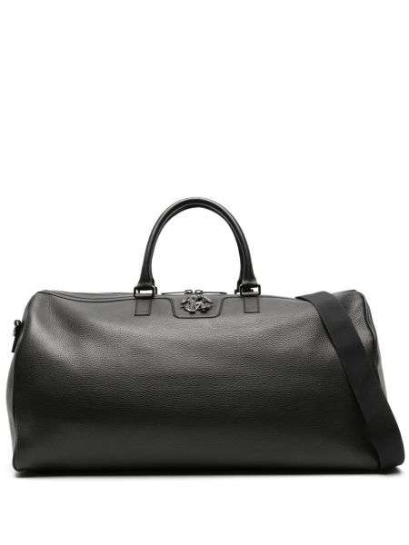 Δερμάτινη τσάντα Roberto Cavalli μαύρο