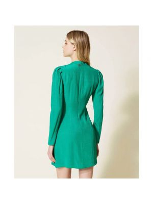 Sukienka mini z nadrukiem zwierzęcym Twinset zielona