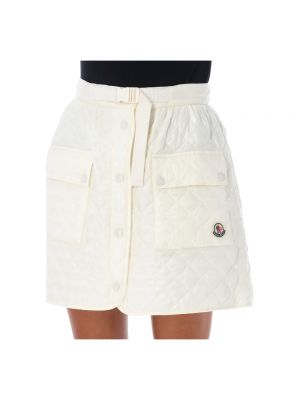 Pikowana mini spódniczka Moncler biała
