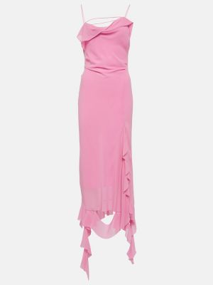 Миди рокля Acne Studios розово