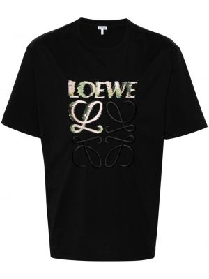 Sportinio stiliaus medvilninis marškinėliai Loewe juoda