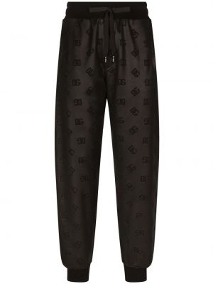 Žakárové teplákové nohavice Dolce & Gabbana čierna