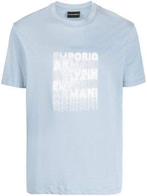 Памучна тениска с принт Emporio Armani