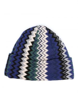 Pletená pletená čiapka Missoni modrá