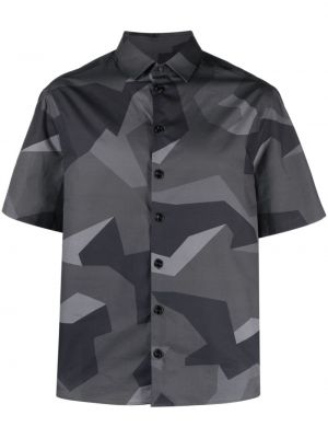 Риза с принт с абстрактен десен Neil Barrett черно