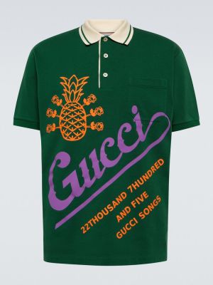 Koszula bawełniana Gucci, zielony
