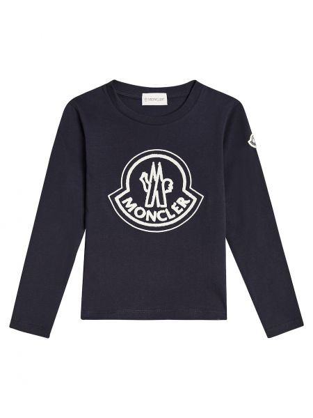 Trøje bomuld top for piger Moncler Enfant blå