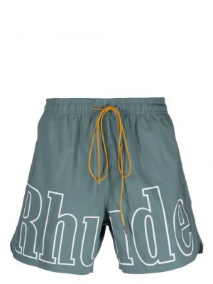 Shorts à imprimé Rhude bleu