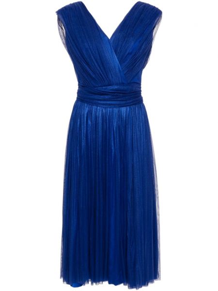 Večerna obleka z draperijo Rhea Costa modra