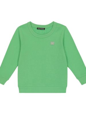 Puuvilla huppari tytöille Acne Studios Kids vihreä