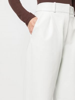 Plisované kožené rovné kalhoty Kassl Editions bílé