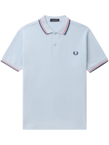 Bavlněné polokošile s výšivkou Fred Perry modré