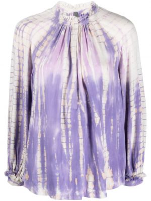 Блуза с принт с tie-dye ефект Raquel Allegra виолетово