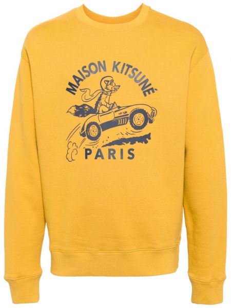 Sweatshirt aus baumwoll Maison Kitsuné gelb