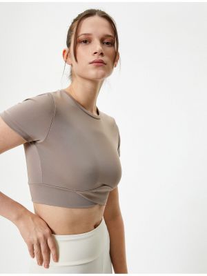 Asimetriškas sportiniai marškinėliai slim fit trumpomis rankovėmis Koton