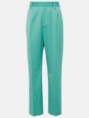 Pantalones rectos plisados Mm6 Maison Margiela azul