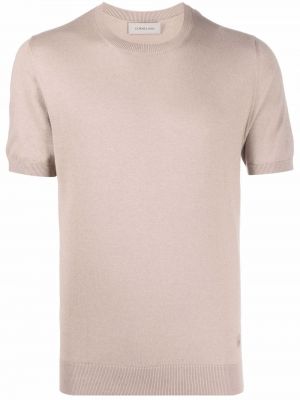 Βαμβακερή μπλούζα κασμίρ Corneliani μπεζ