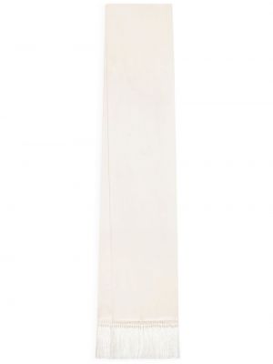 Jedwabna szal z frędzli Dolce And Gabbana biała