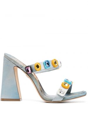 Sandale cu imagine de cristal Roberto Cavalli