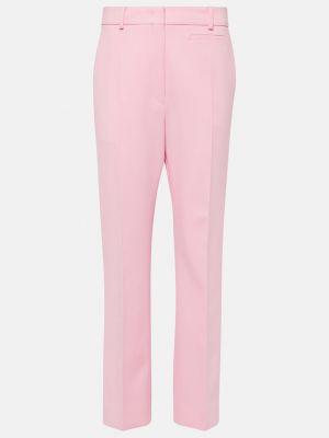 Шерстяные прямые брюки Sportmax розовые